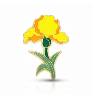 Значок BROCHE брошь бижутерия Цветы Ирис жёлтый BRGV113047